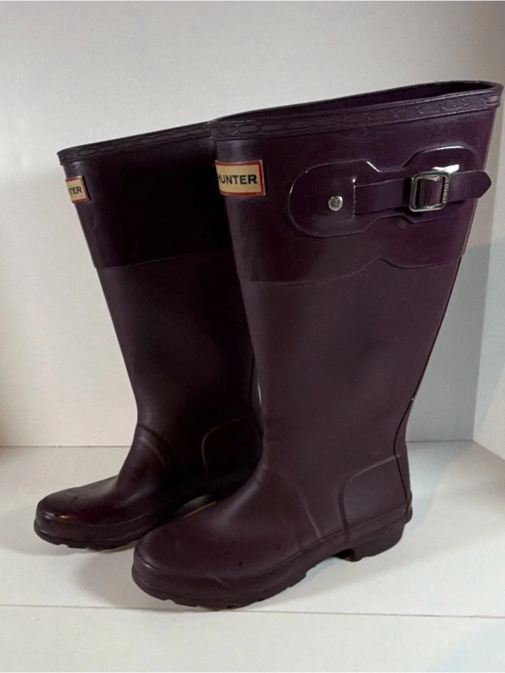 Hunter Girl’s (Size 5G) Tall Waterproof Rain Boots - Burgundy/Maroon